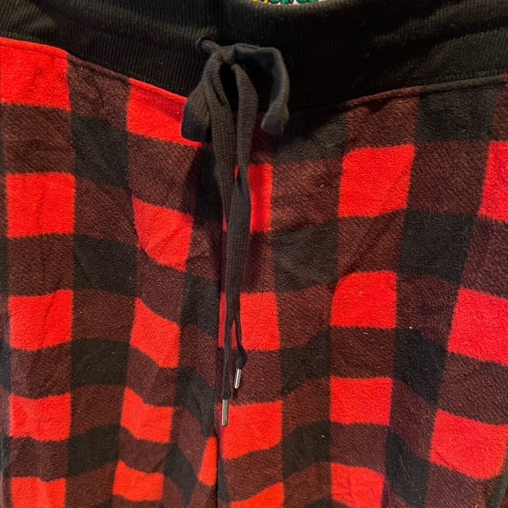 Tipsy Elves men’s lumberjack Red and Black Plaid Jogger Pants, size medium. EUC - Picture 3 of 6